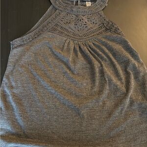 Cable & Gauge Charcoal Lace Detail Top